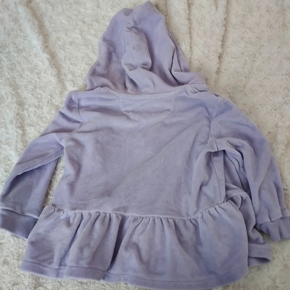 Ralph Lauren Lavender Peplum Velour Hooded Jacket Coquette Girl Quiet Luxury